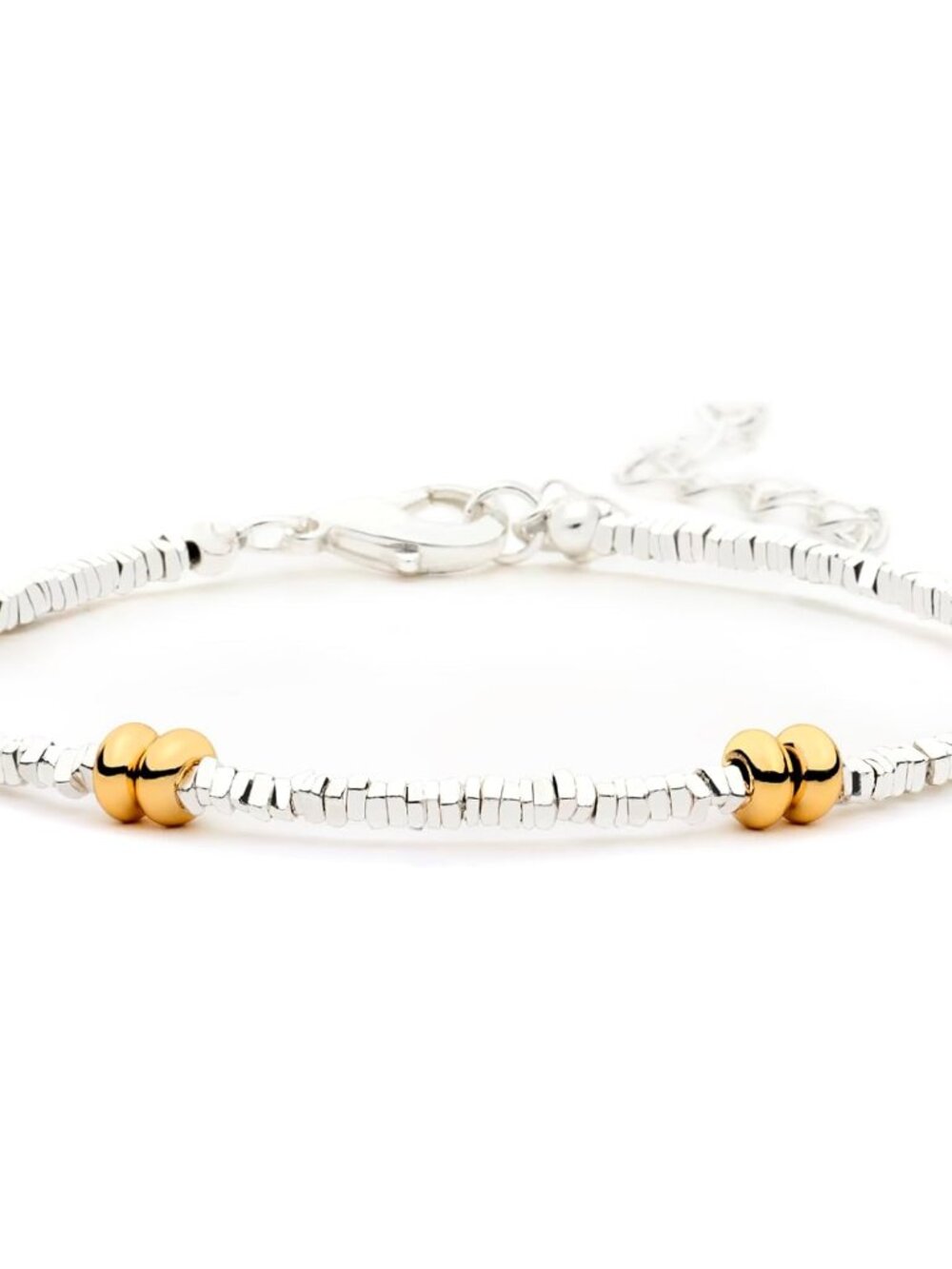 Elegant Two-Tone Adjustable Bracelet in Silver & Gold - Chic Everyday Jewelry